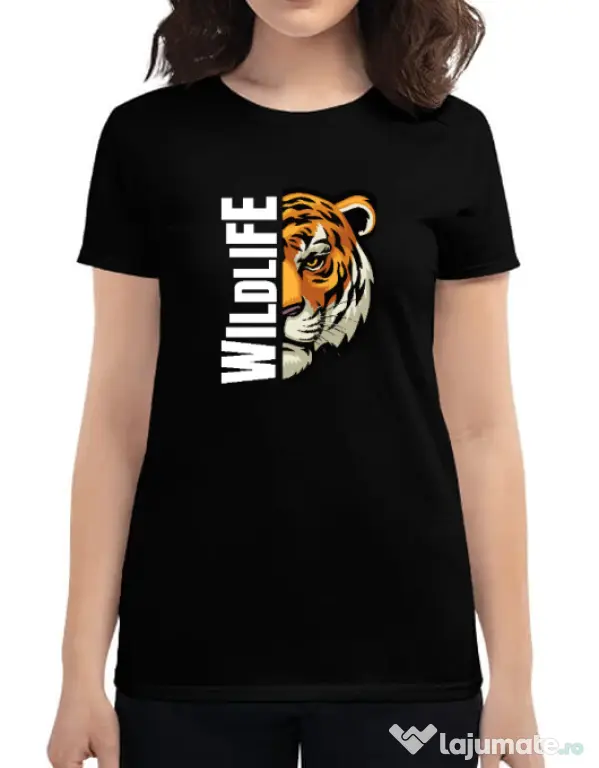 Tricou personalizat dama WildLife (dark) Negru
