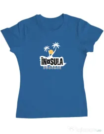 Tricou personalizat dama Insula Albastru azuriu