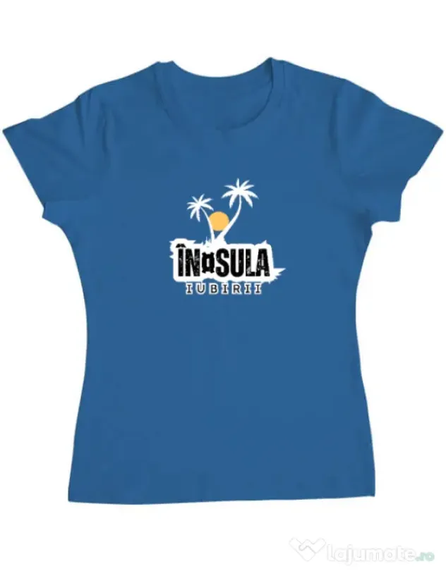 Tricou personalizat dama Insula Albastru azuriu