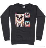 Bluza personalizata dama BULLDOG 15 Negru melanj
