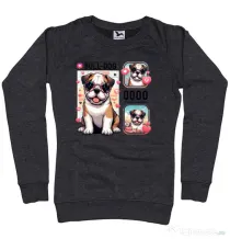Bluza personalizata dama BULLDOG 15 Negru melanj