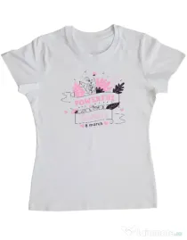 Tricou personalizat dama M&D 27 POWERFUL WOMEN\'S Alb