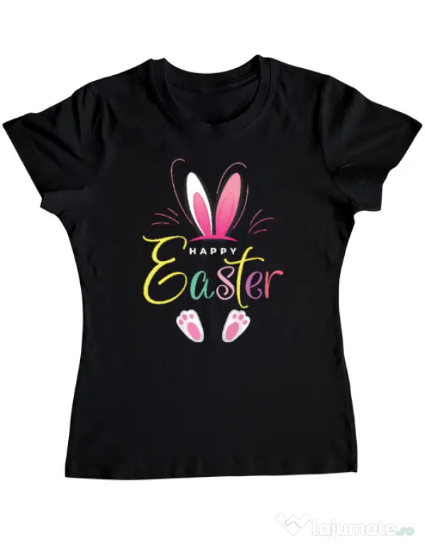 Tricou personalizat dama bunny 3 Negru