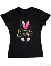 Tricou personalizat dama bunny 3 Negru
