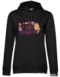 Hanorac dama cu gluga I LOVE EASTER Negru