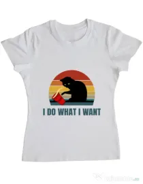 Tricou ADLER dama I do what i want Alb
