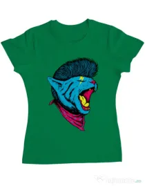 Tricou ADLER dama Cat Punk Verde mediu