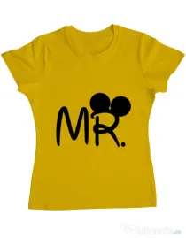 Tricou ADLER dama Mr Mickey Galben