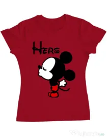 Tricou ADLER dama Hers Mickey Rosu