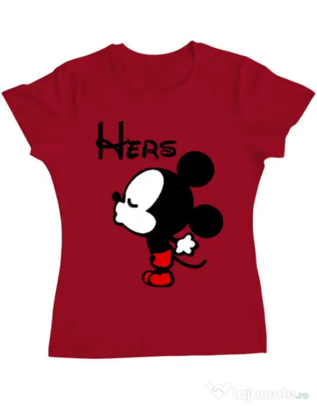 Tricou ADLER dama Hers Mickey Rosu