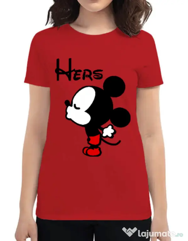 Tricou ADLER dama Hers Mickey Rosu