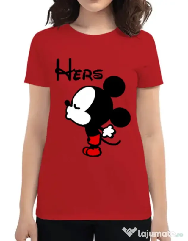 Tricou ADLER dama Hers Mickey Rosu
