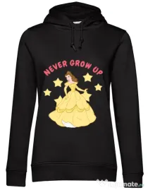 Hoodie dama cu gluga Never grow up Negru