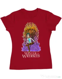 Tricou ADLER dama Winter is wrecked Rosu