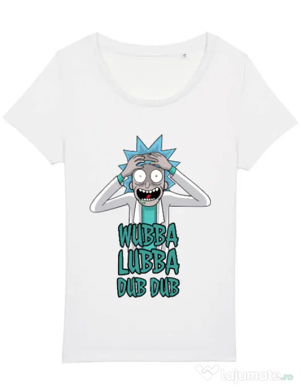 Tricou STANLEY STELLA dama Wubba Lubba Dub Dub Alb