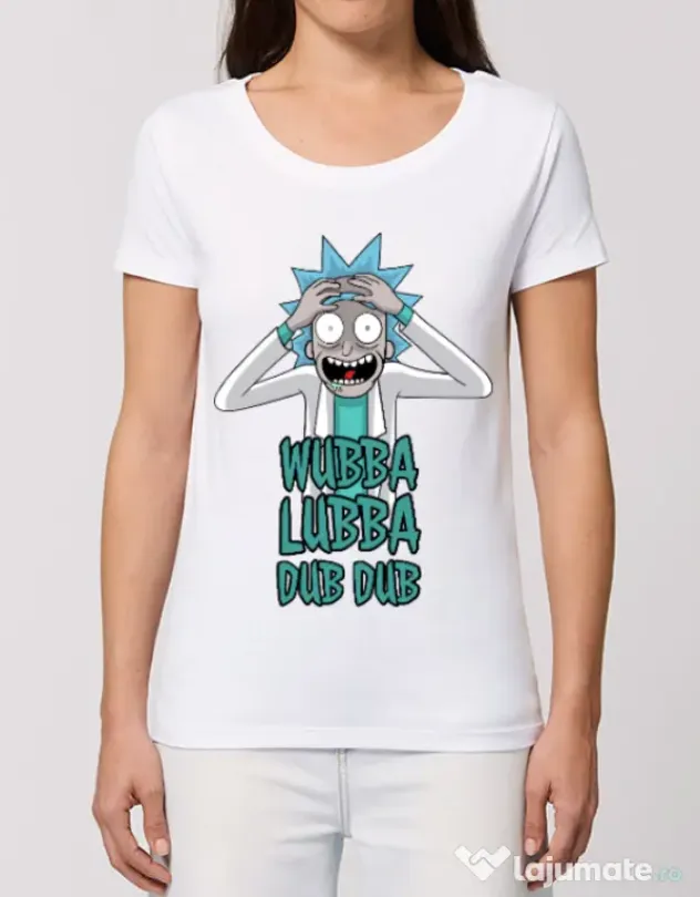 Tricou STANLEY STELLA dama Wubba Lubba Dub Dub Alb