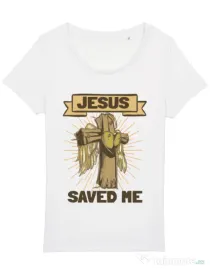 Tricou STANLEY STELLA dama Jesus Saved Me Alb