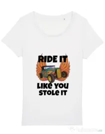 Tricou STANLEY STELLA dama Ride it like you stole it Alb