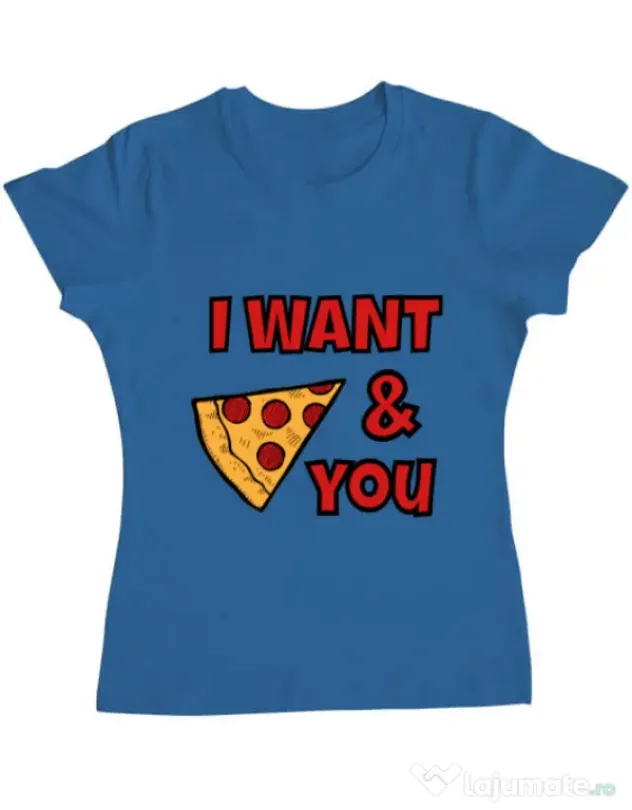 Tricou ADLER dama I want you Albastru azuriu