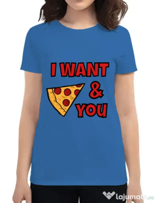 Tricou ADLER dama I want you Albastru azuriu