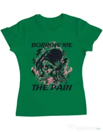 Tricou ADLER dama Borrow me the pain Verde mediu