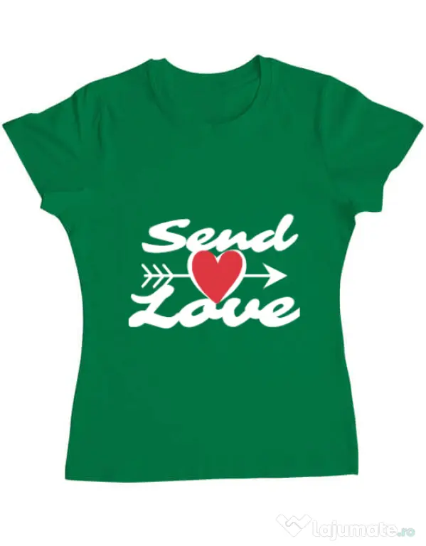 Tricou ADLER dama Send love Verde mediu