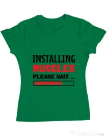Tricou ADLER dama Installing Muscles Verde mediu