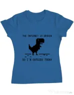 Tricou ADLER dama The internet is broken Albastru azuriu
