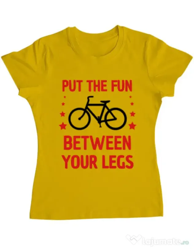 Tricou ADLER dama Put the fun Between your legs Galben