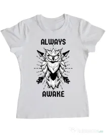Tricou ADLER dama Always awake Alb