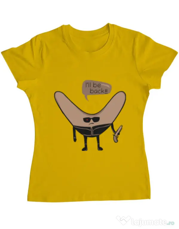 Tricou ADLER dama I’ll be back Galben