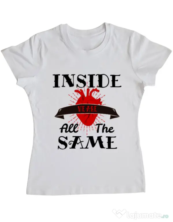 Tricou ADLER dama Inside we’re all the same Alb