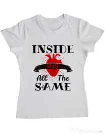 Tricou ADLER dama Inside we’re all the same Alb