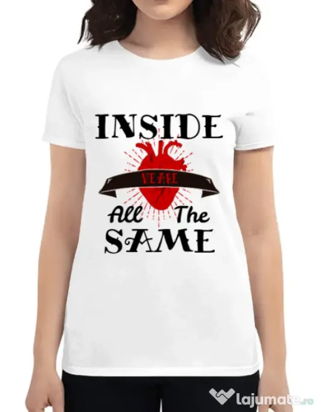 Tricou ADLER dama Inside we’re all the same Alb