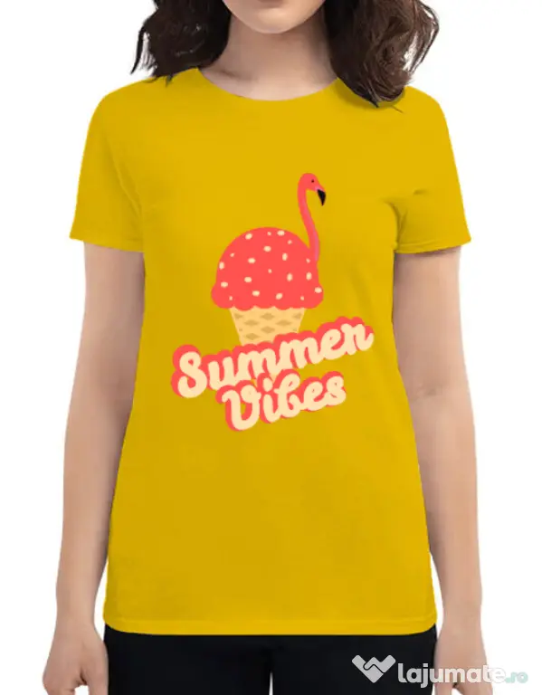Tricou ADLER dama Summer Vibes Galben