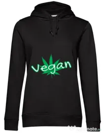 Hoodie dama cu gluga Vegan Negru