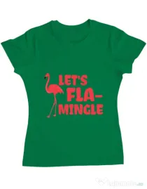 Tricou ADLER dama Let’s flamingle Verde mediu
