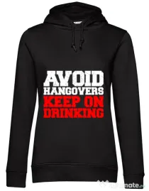 Hoodie dama cu gluga Avoid hangovers Negru