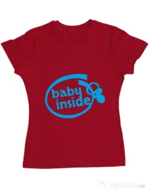 Tricou ADLER dama Baby inside Rosu