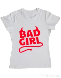 Tricou ADLER dama Bad girl Alb
