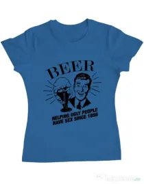 Tricou ADLER dama Helping beer Albastru azuriu