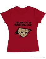 Tricou ADLER dama Ceiling cat Rosu