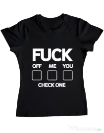 Tricou ADLER dama Check one Negru