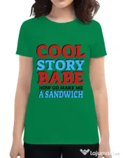 Tricou ADLER dama Cool story babe Verde mediu 