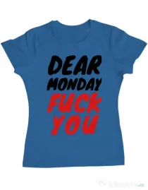 Tricou ADLER dama Dear monday Albastru azuriu