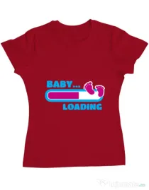 Tricou ADLER dama Baby loading Rosu