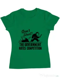 Tricou ADLER dama Don't steal Verde mediu