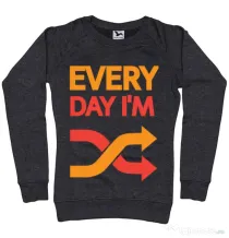 Bluza ADLER dama Every day i'm shuffling Negru melanj