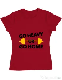 Tricou ADLER dama Go heavy or go home Rosu