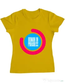 Tricou ADLER dama Human in progress Galben